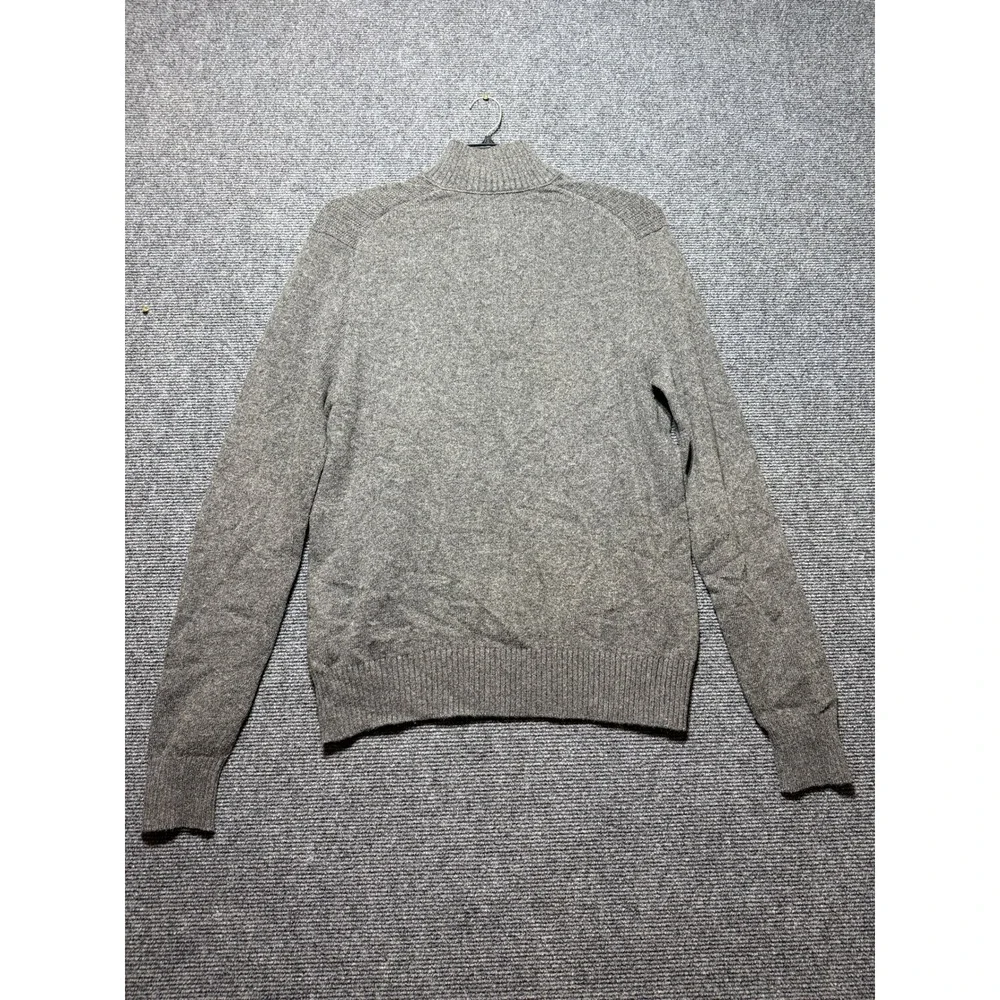 Banana Republic 1/4 Zip Sweater Mens M Gray Excellent Merino Wool Blend